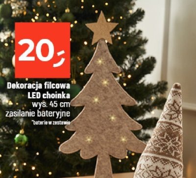 Dekoracja filcowa LED choinka wys. 45 cm zasilanie bateryjne promocja w Dealz