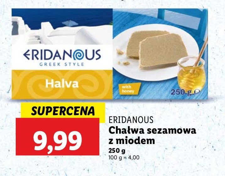 Chałwa sezamowa z miodem Eridanous promocja w Lidl