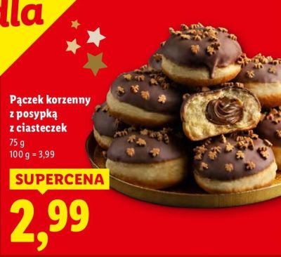 Pączek korzenny z posypką z ciasteczek promocja w Lidl