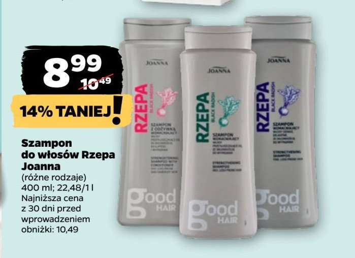 Szampon do włosów przetłuszczających się ze skłonnością do wypadania Joanna rzepa promocja w Netto