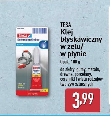 Klej błyskawiczny w żelu Tesa promocja