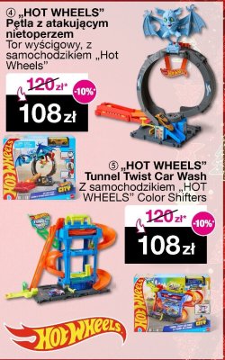 Hot Wheels Tunnel Twist Car Wash z samochodzikiem Hot Wheels Color Shifters promocja w Woolworth