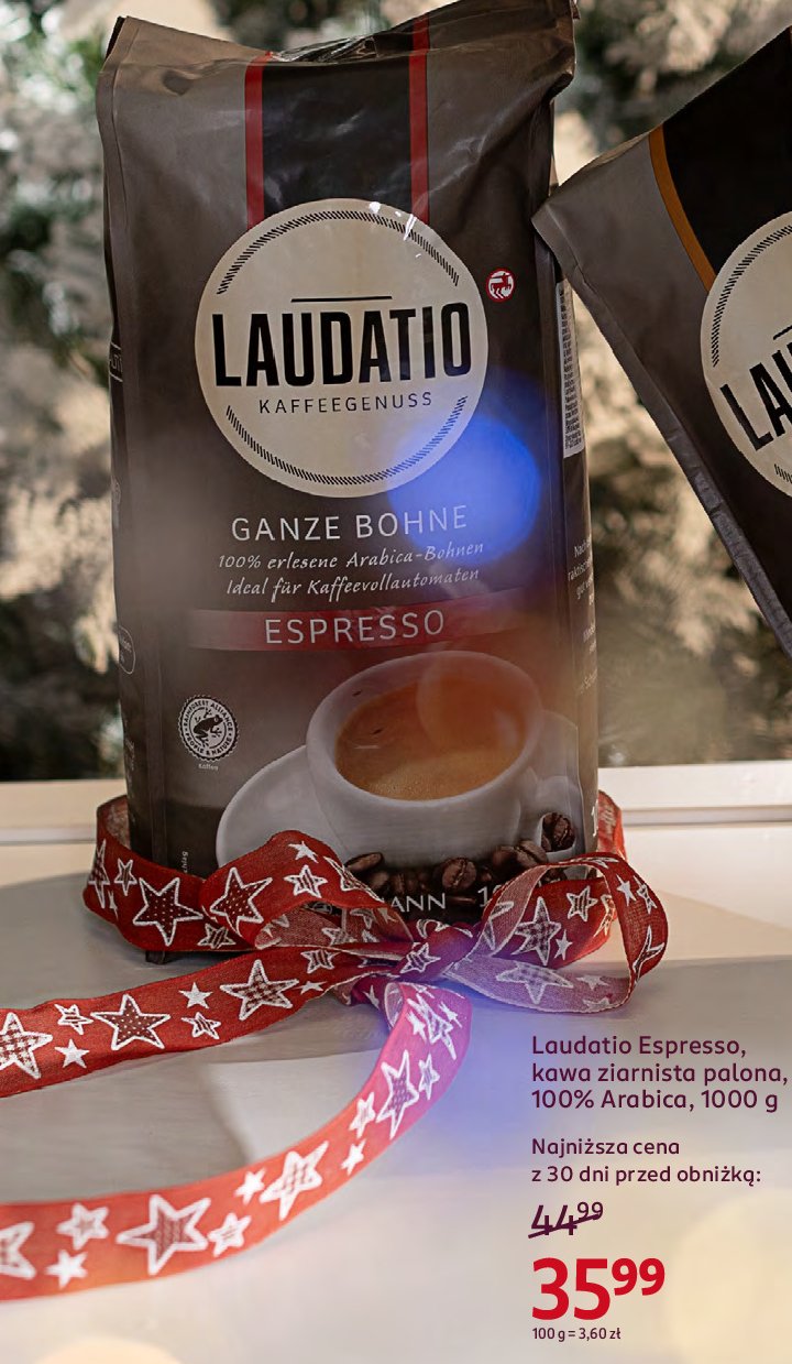 Kawa LAUDATIO GANZE BOHNE ESPRESSO promocja w Rossmann