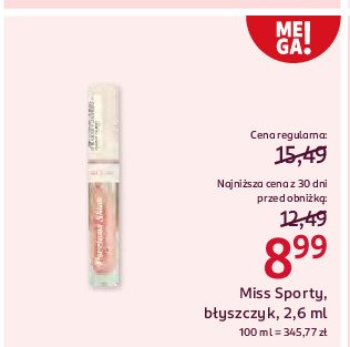 Błyszczyk do ust 220 fabulous pink Miss sporty precious shine promocja