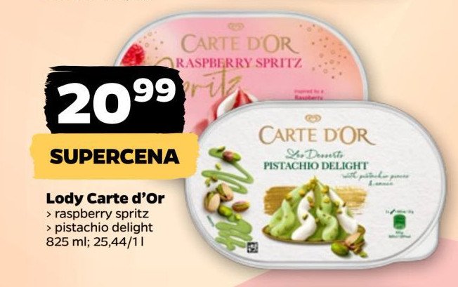 Lody raspberry spritz Algida carte d'or promocja