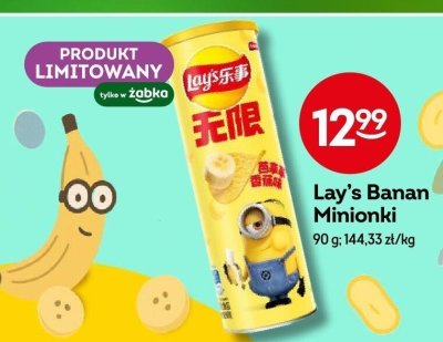 Chipsy Lay's Banan Minionki 90g promocja w Żabka
