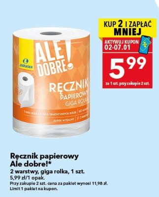 Ręcznik papierowy Ale dobre! 2 warstwy, giga rolka promocja w LEWIATAN