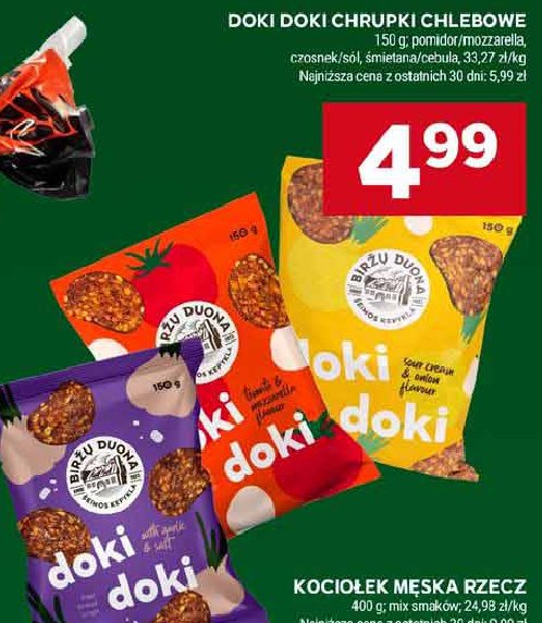 Chrupki chlebowe czosnkowe Doki doki promocja w Stokrotka