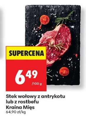 Stek wołowy z antrykotu lub z rostbefu Kraina Mięs promocja w Biedronka