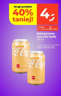 Napój gazowany Coca-Cola Vanilla 330 ml promocja w Dealz