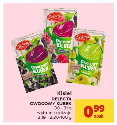Kisiel zielone jabłuszko z kawałkami owoców Delecta owocowy kubek promocja