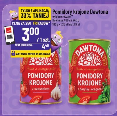 Pomidory krojone Dawtona - z czosnkiem, z bazylią i oregano promocja w POLOmarket