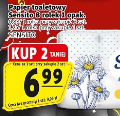 Papier toaletowy Papier toaletowy Sensitio 8 rolek 1 opak. SENSITIO promocja w Prim Market