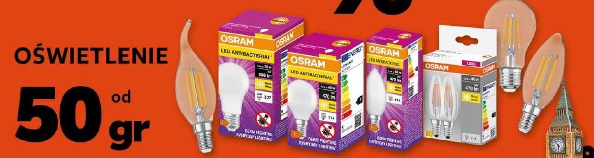 Żarówka led antibacterial e14 4.9 w Osram promocja