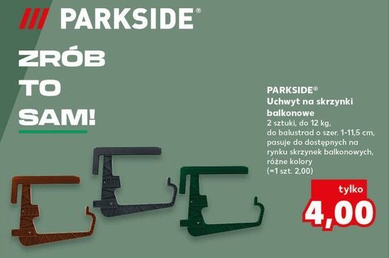 Uchwyt do skrzynek balkonowych Parkside promocja w Kaufland