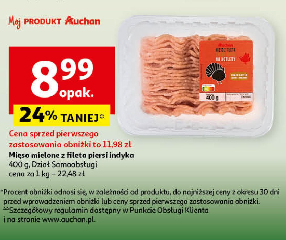 Mięso mielone z indyka Auchan promocja