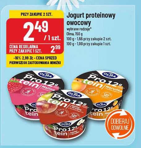 Jogurt malinowy Olma protein promocja