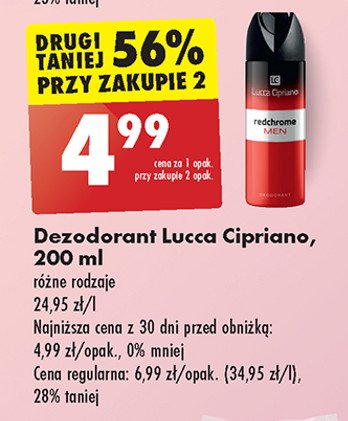 Dezodorant Lucca cipriano red chrome promocja