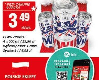 Piwo ŻYWIEC Zima pełna 4x500 ml promocja w Chorten