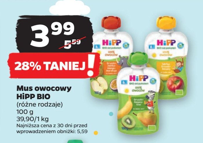 Mus gruszka jabłko mango marakuja Hipp hippis promocja