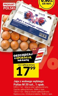 Jaja z wolnego wybiegu Pytlas M 20 szt., 1 opak. promocja w Twój Market