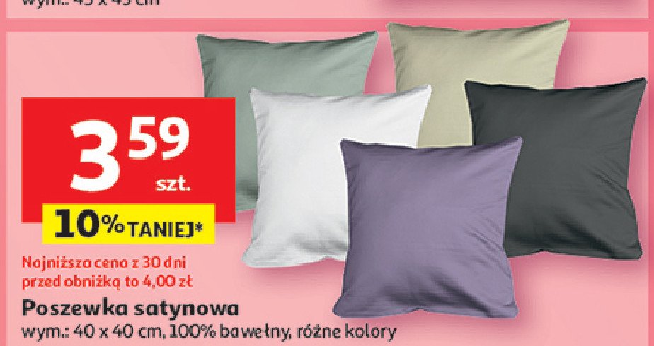 Poszewka satyna 40 x 40 cm promocja