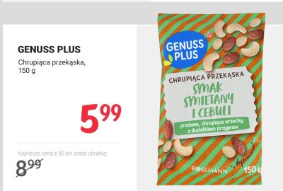 Chrupiąca przekąska GENUSS PLUS 150 g promocja w Rossmann