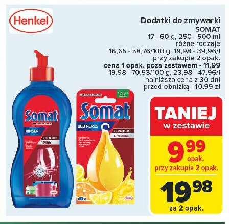 Nabłyszczacz do zmywarki Somat rinser + extra-dry effect promocja w Carrefour