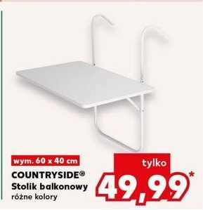 Stolik balkonowy wiszący 60 x 40 cm COUNTRYSIDE promocja w Kaufland