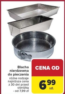 Blacha nierdzewna do pieczenia różne rodzaje promocja w Carrefour