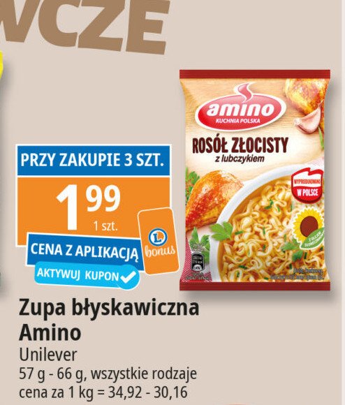 Rosół złocisty z lubczykiem Amino promocja