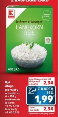 Ryż długoziarnisty K-classic promocja