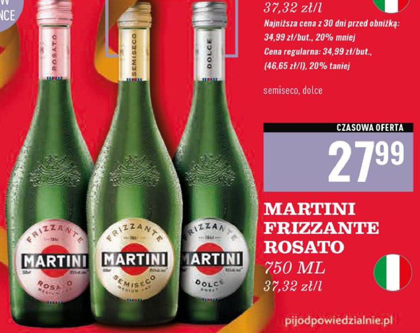 Vermouth MARTINI ROSATO promocja