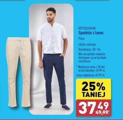 Spodnie z lnem Up2fashion promocja
