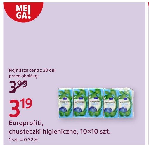 Chusteczki higieniczne Europrofiti promocja w Rossmann