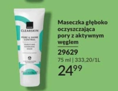 Maseczka głęboko oczyszczająca pory z aktywnym węglem promocja w AVON