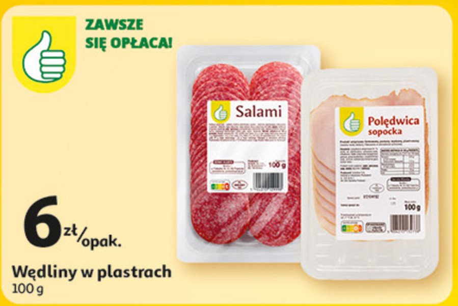 Salami Podniesiony kciuk promocja w Auchan