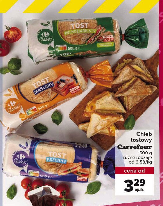 Chleb tostowy pełnoziarnisty Carrefour promocja