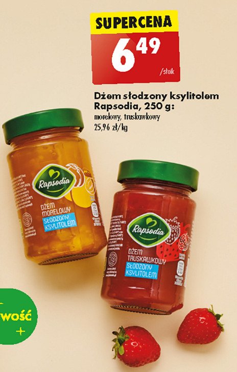 D偶em s艂odzony ksylitolem truskawkowy Rapsodia promocja
