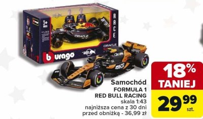 Samochód Bburago Formuła 1 Red Bull Racing skala 1:43 promocja w Carrefour