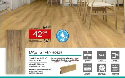 Panele laminowane DĄB ISTRIA 40624 promocja w Abra Meble