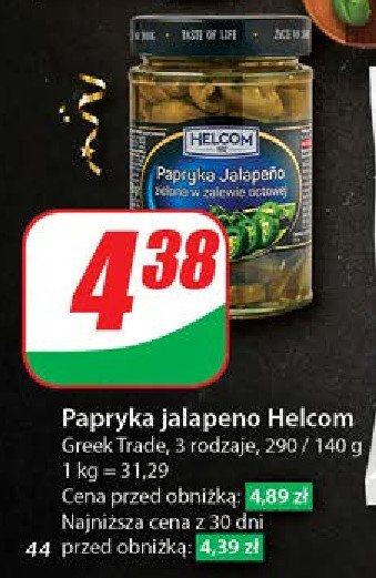 Papryka jalapeno zielona w zalewie octowej Helcom promocja w Dino