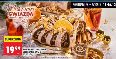 Makowiec z bakaliami 600g promocja w Biedronka