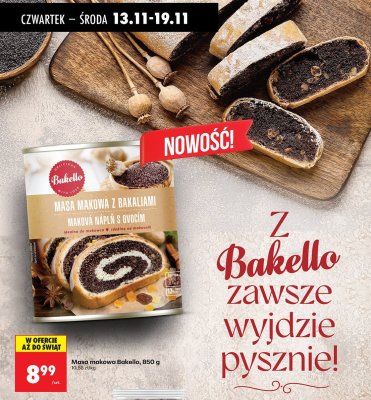 Masa makowa Bakello, 850 g promocja w Biedronka