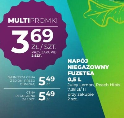 Napój niegazowany FuzeTea Juicy Peach Hibis 0,5 L promocja w Duży Ben