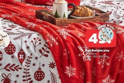 Koc świąteczny 150×200 cm promocja w Netto