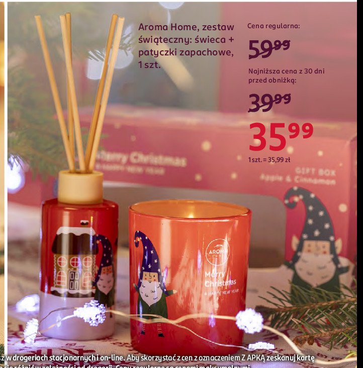 Zestaw w pudełku cynamonowy wieczór swieca zapachowa 150 g + patyczki zapachowe 100 ml Aroma home & dorota promocja w Rossmann