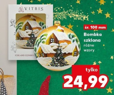 Bombka szklana VITBIS śr. 100 mm różne wzory promocja w Kaufland