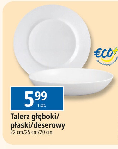 Talerz deserowy 20 cm Eco+ promocja w Leclerc