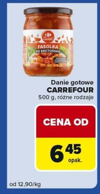 Danie gotowe CARREFOUR 500 g różne rodzaje promocja w Carrefour Express